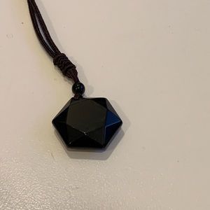 obsidian hexagram necklace
